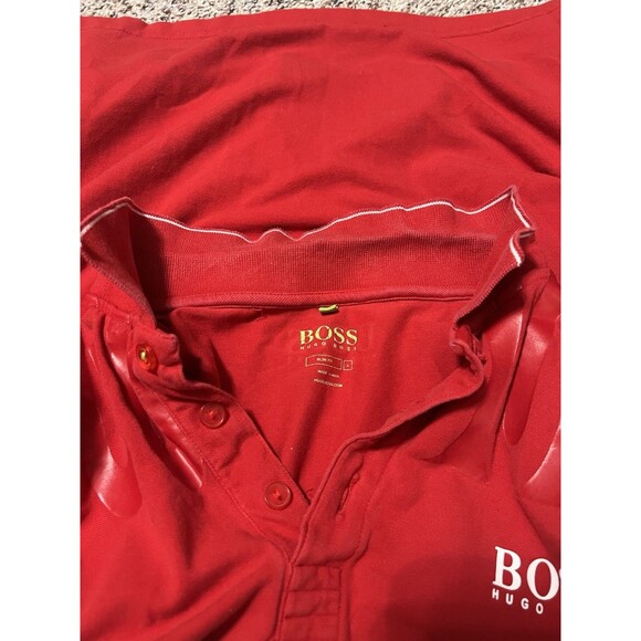 Hugo boss red polos for men slimfit T-shirt size L - Picture 11 of 11
